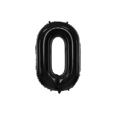 Folieballon Cijfer 0 Zwart (86cm)