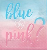 Servetten Gender Reveal 'Blue Or Pink' (16st)