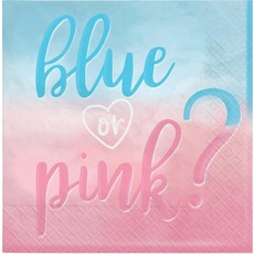 Servetten Gender Reveal 'Blue Or Pink' (16st)