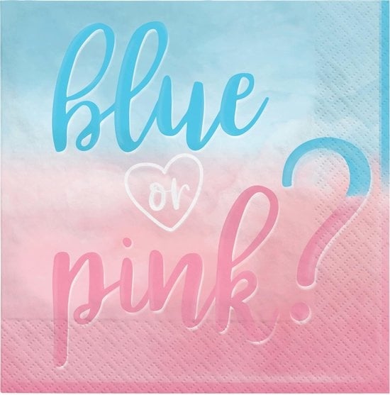 Servetten Gender Reveal 'Blue Or Pink' (16st)