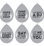Ballonnen Song Quotes Disco Zilver (6st)
