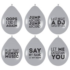 Ballonnen Song Quotes Disco Zilver (6st)
