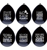 Ballonnen Drink Quotes Zwart (6st)