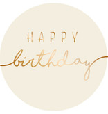 Stickers Happy Birthday Créme/Goud Chique
