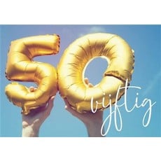 Verjaardagskaart Hoera 50 Jaar Folieballonnen