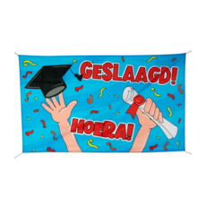 Gevelvlag Geslaagd Cartoon (150x90cm)