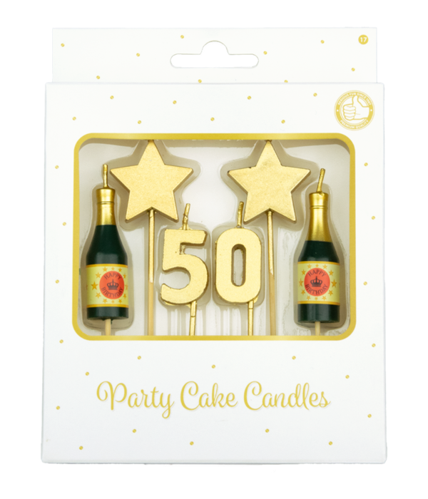 Taartkaarsjes Set 50 Jaar (6st)