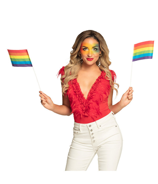 Zwaaivlaggetjes Regenboog (6st)
