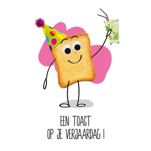 Verjaardagskaart 'Een Toast op je verjaardag'