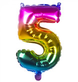 Folieballon Regenboog Cijfer 5 (36cm)
