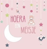 Geboorte kaart 'Hoera een meisje'