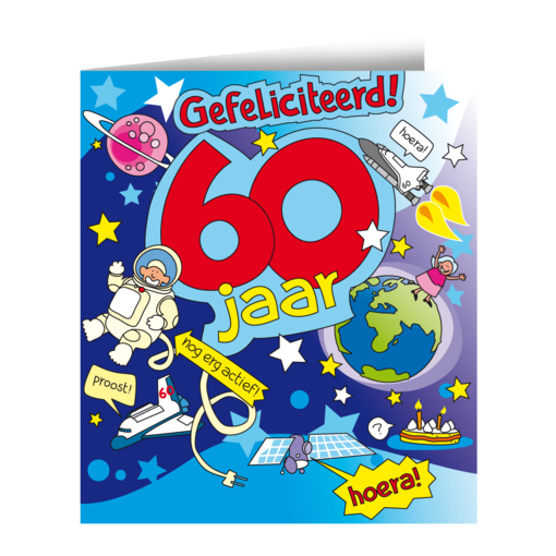 Wenskaart 'Gefeliciteerd 60 jaar'
