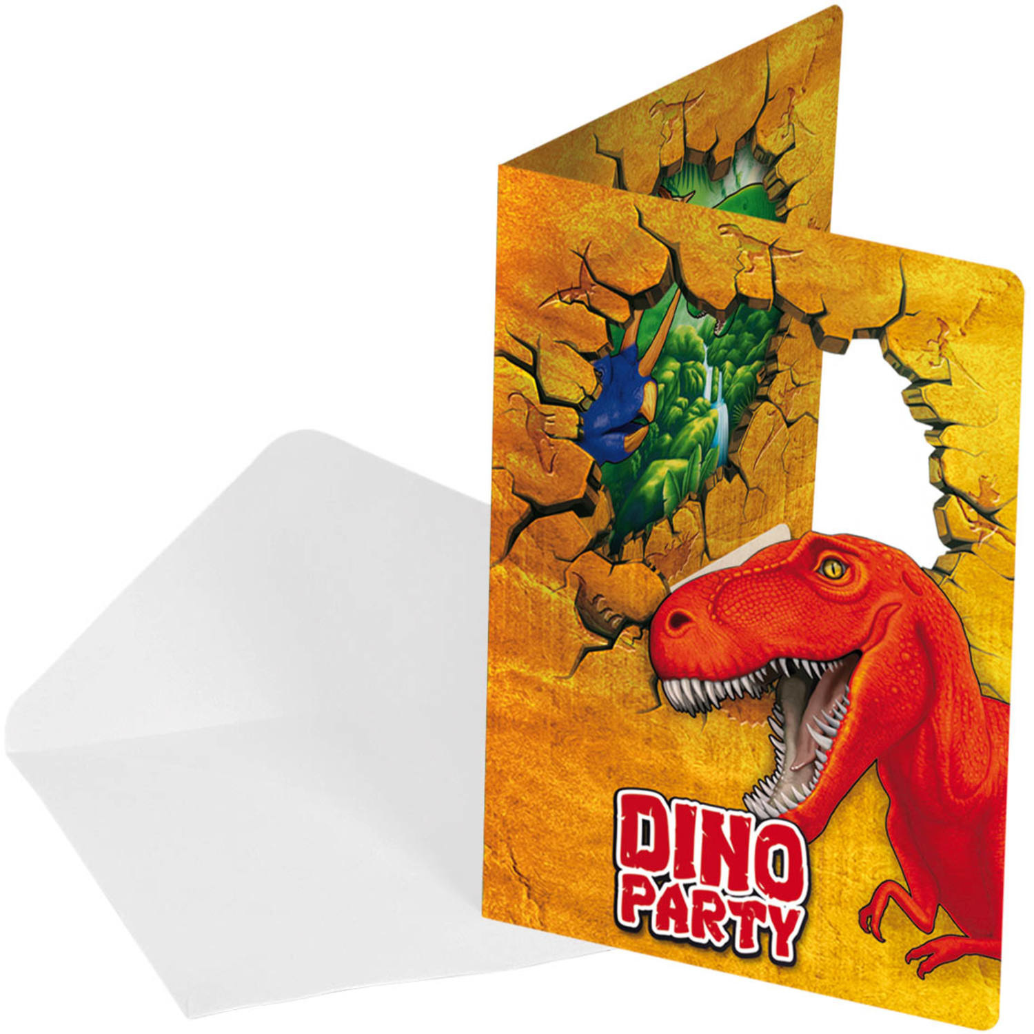 Uitnodigingen Dinosaurus (6st) afbeelding