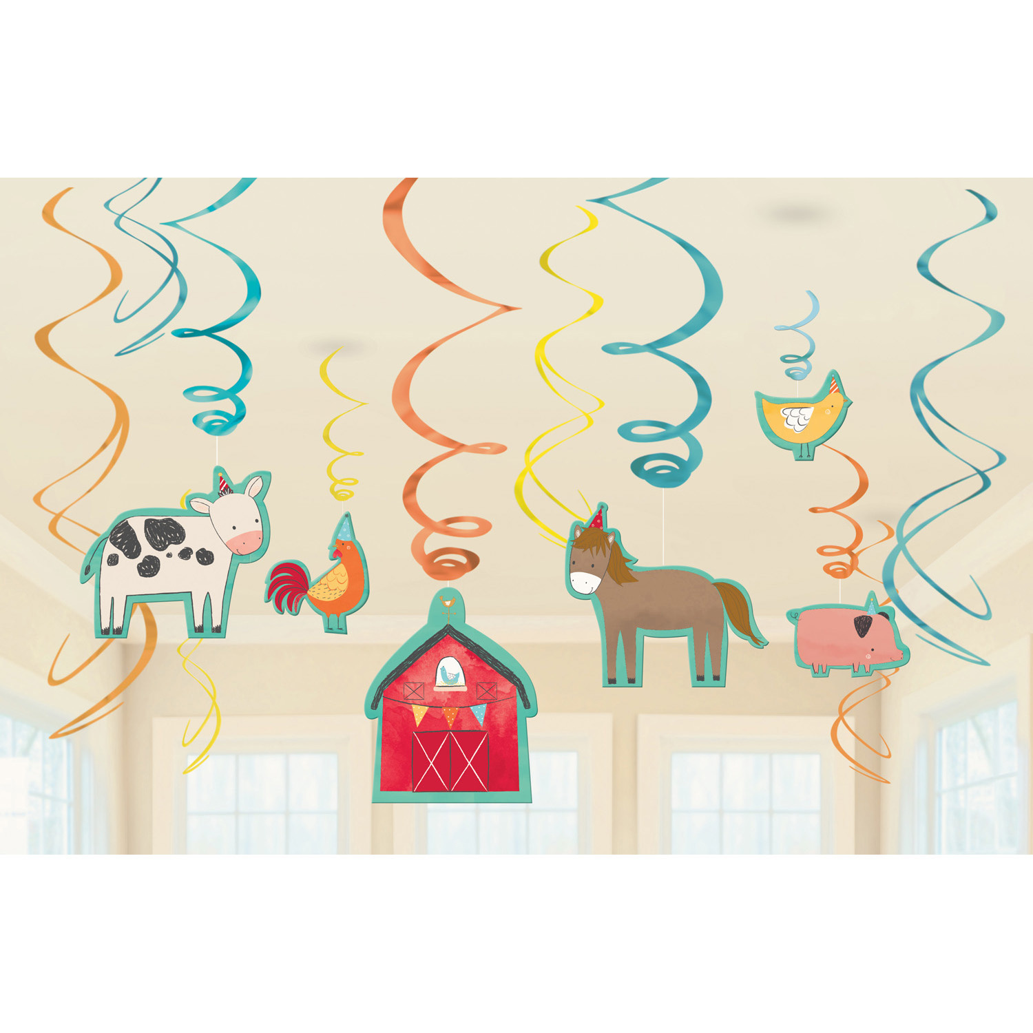 Hangdecoratie Boerderij Happy Farm (12st)