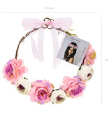 Haarband Bloemen Roze/Wit Luxe