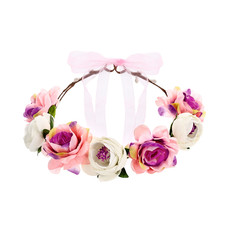 Haarband Bloemen Roze/Wit Luxe