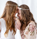 Corsage Bruiloft Bloemen Peach/Wit