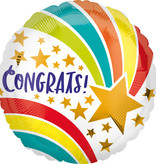 Folieballon 'Congrats' Sterren Rainbow (43cm)