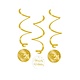 Hangdecoratie Swirls 21 Jaar Goud/Wit (3st)