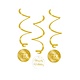 Hangdecoratie Swirls 18 Jaar Goud/Wit (3st)