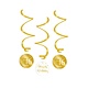 Hangdecoratie Swirls 16 Jaar Goud/Wit (3st)