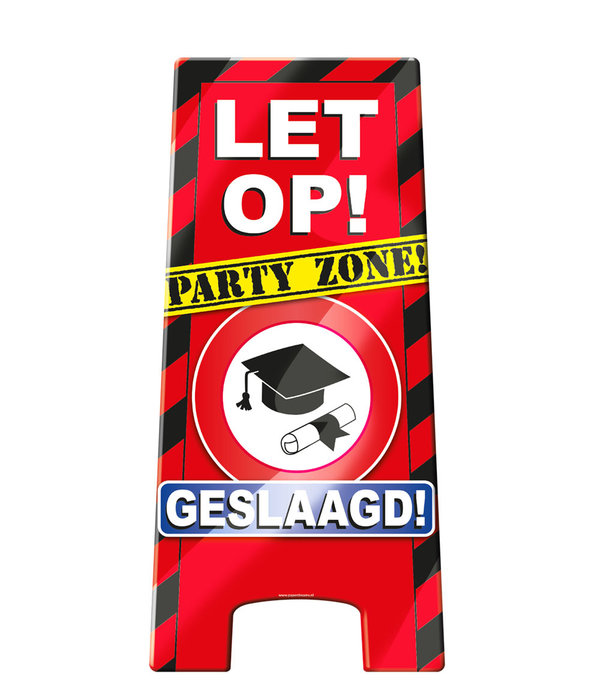 Waarschuwingsbord Geslaagd