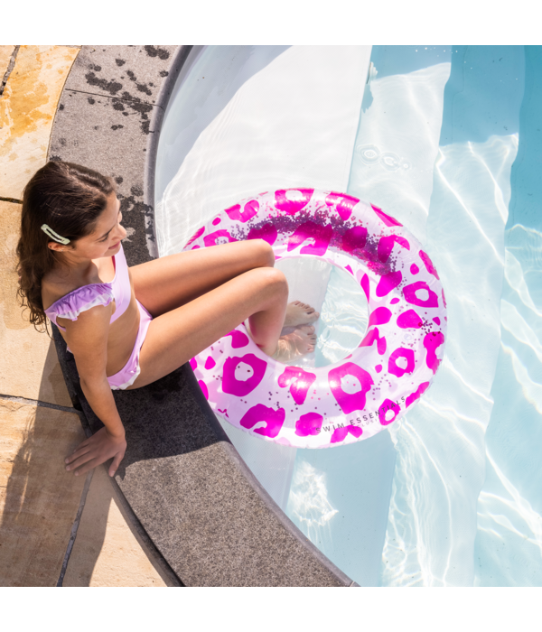 Luxe Zwemband Glitter Roze Panterprint (90cm)