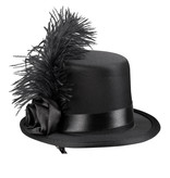 Mini Hoed Zwart Met Veer