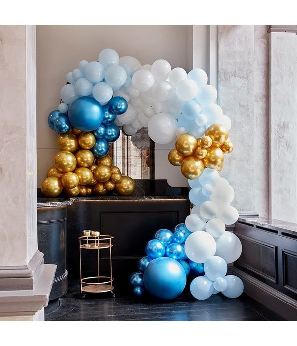 Luxe Ballonboog Set Blauw/Goud Premium