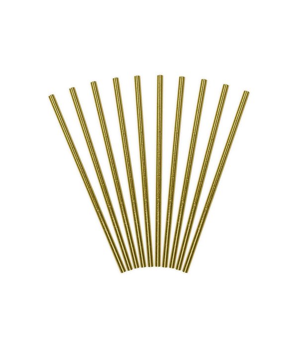 Papieren Rietjes Goud - 10 Stuks
