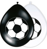 Feestballonnen Voetbal Zwart/Wit (8st)