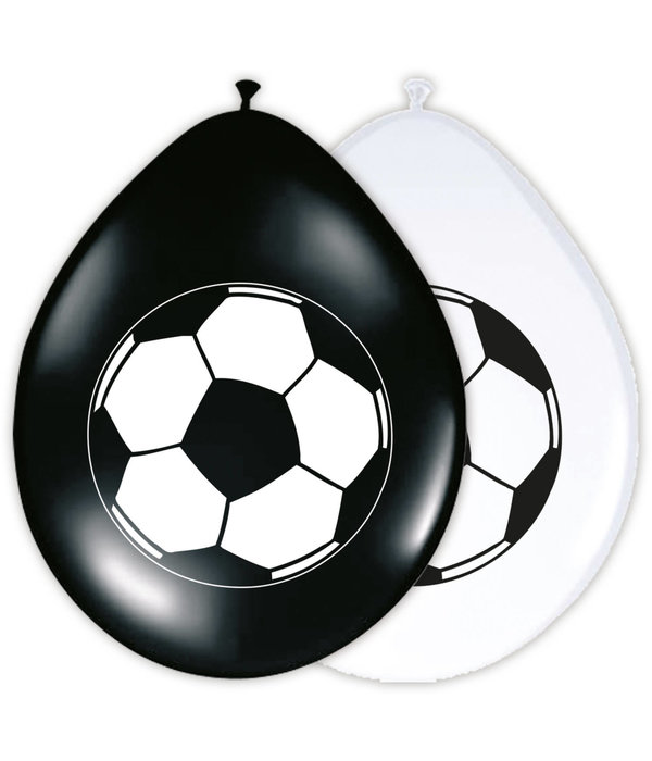 Feestballonnen Voetbal Zwart/Wit (8st)