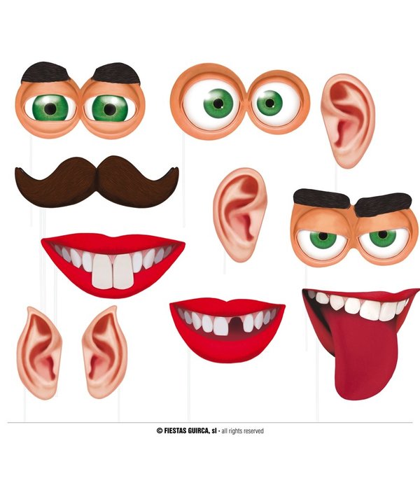 Funny Photo Booth Set Giant (12st)