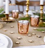 Glazen Theelichthouders Rosé Goud (4st)