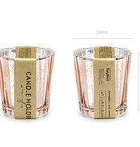 Glazen Theelichthouders Rosé Goud (4st)