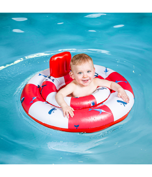 Baby Float Walvis Rood/Wit