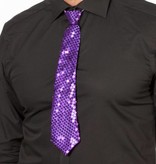 Stropdas paars pailletten
