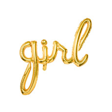 Folieballon 'Girl' Goud 77x70cm