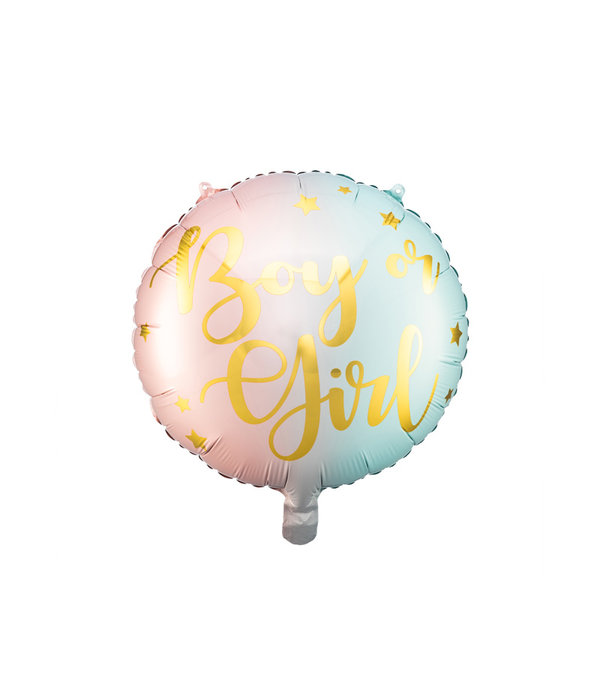 Glossy Folieballon Boy or Girl 35cm