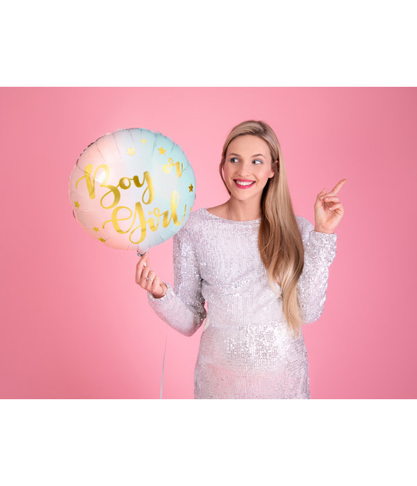Glossy Folieballon Boy or Girl 35cm