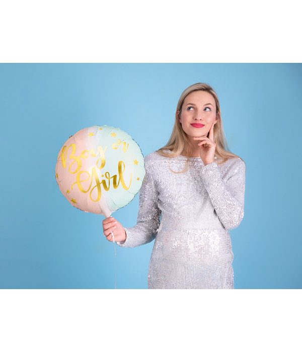 Glossy Folieballon Boy or Girl 35cm