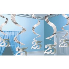 Hangdecoratie 25 jarig huwelijk zilver
