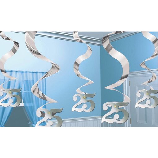 Hangdecoratie 25 jarig huwelijk zilver
