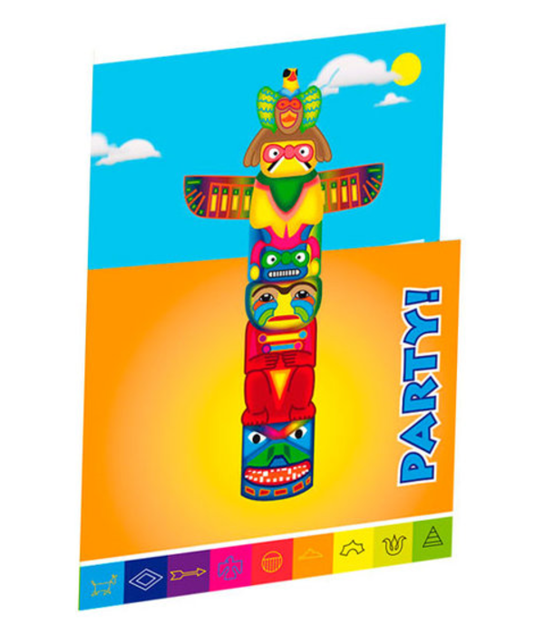 Indianen Party Uitnodigingen - 8 stuks