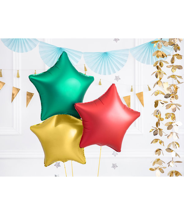 Folieballon ster rood Satijn 48cm