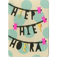 XL Verjaardagskaart Hiep Hiep Hoera Slinger