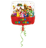 Folieballon Super Mario Happy Birthday Vierkant (43cm)