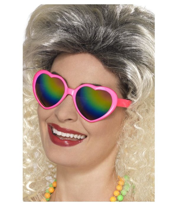 Hartjesbril Roze Met Regenboogglas