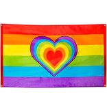 Vlag Regenboog Hart 90x150cm