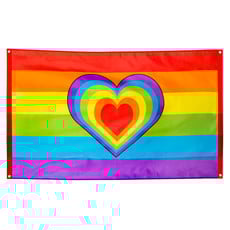 Vlag Regenboog Hart 90x150cm
